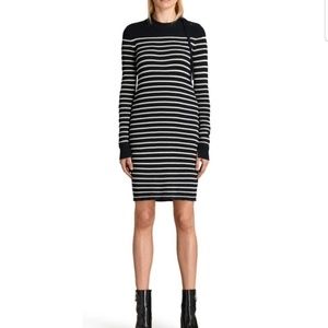 Allsaints striped bodycon sweater dress